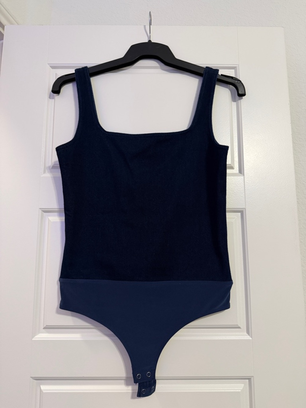 Express Navy Blue Square-Neck Tank Bodysuit